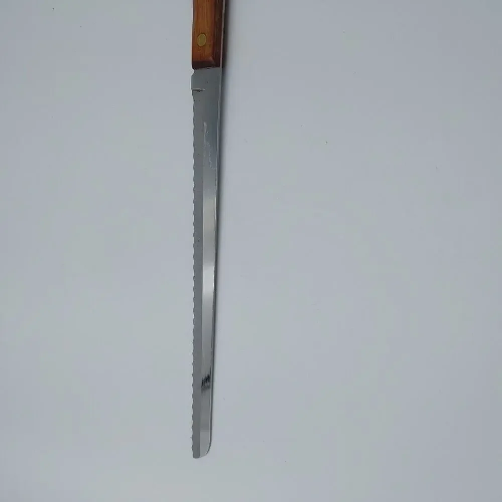 Town & Country Slicer 8.5” Stainless Serrated Blade Wood Handle‎ Knife USA